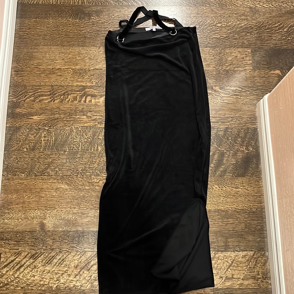 Velvety Black Tube Top Dress
